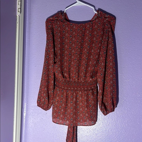 Red Patterned Blouse - Picture 2 of 2